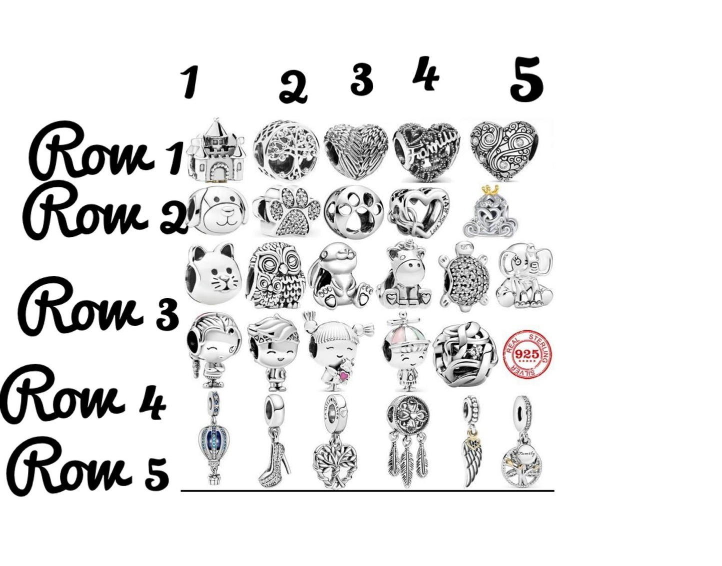 Silver charm collection