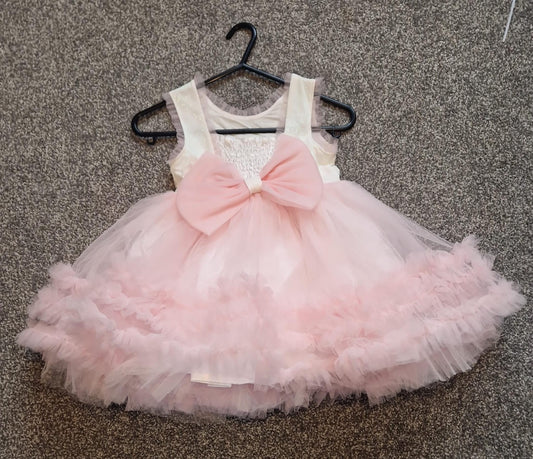 Girls bow back party dress