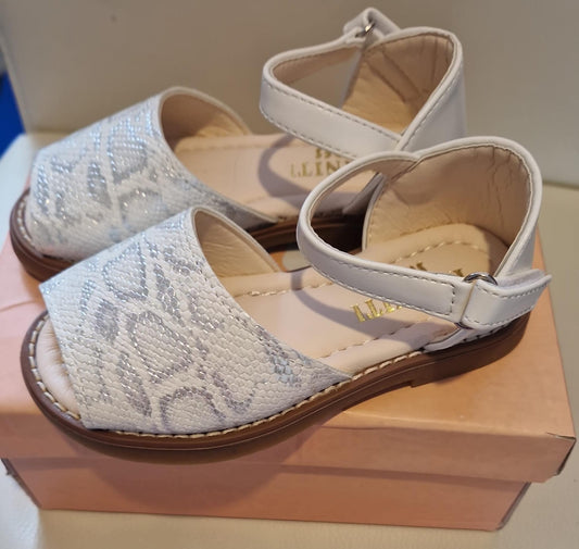 Girls white leopard sandal