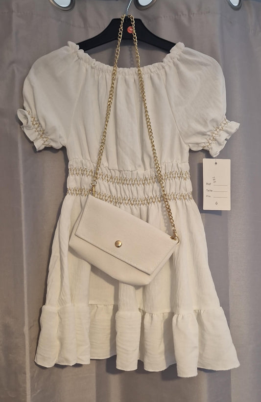 White dress and bag set