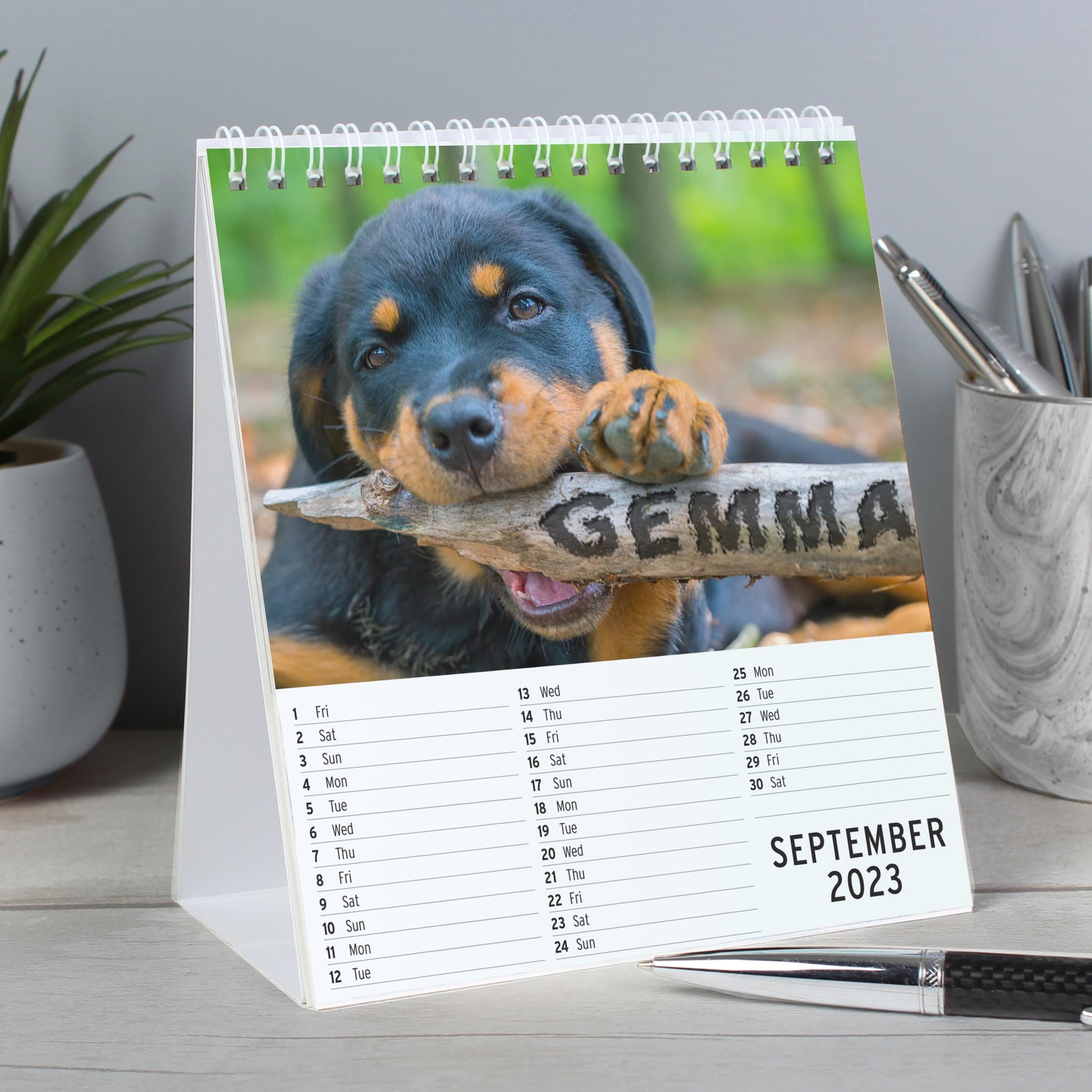 Personalised Barking Mad Dog Desk Calendar