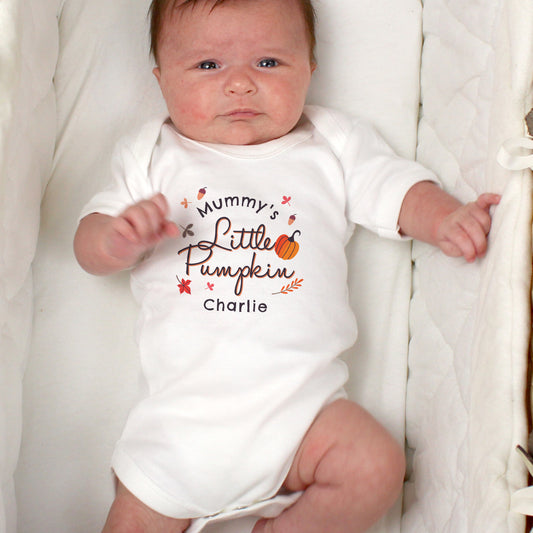 Personalised Little Pumpkin Baby Vest 0-3 months