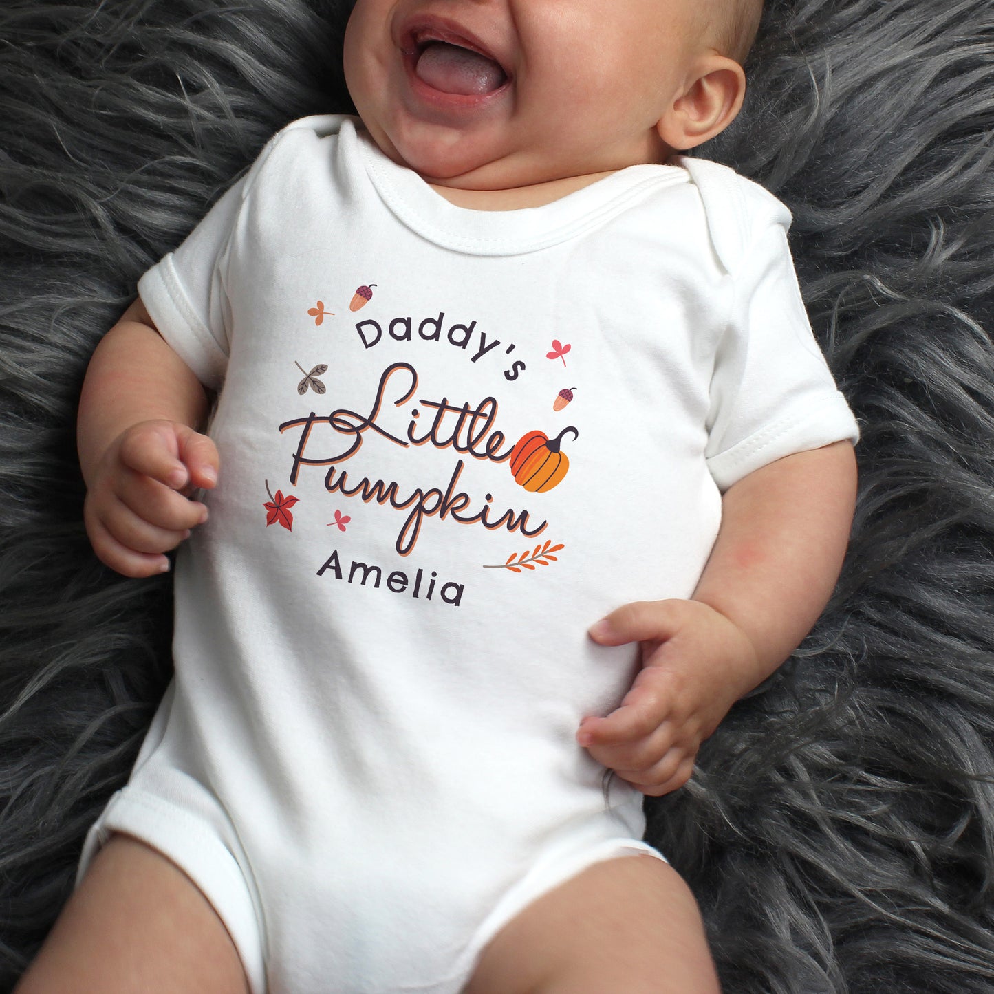 Personalised Little Pumpkin Baby Vest 0-3 months