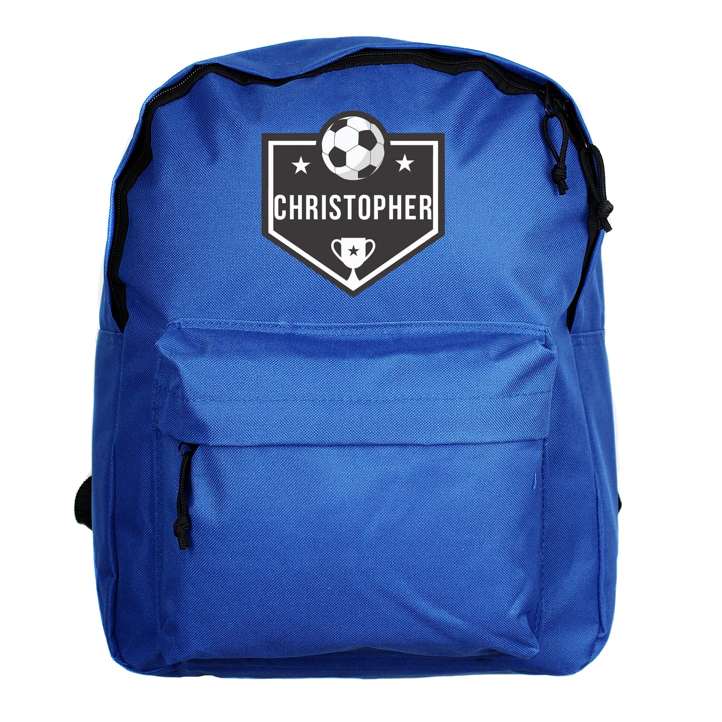 Personalised Football Blue Backpack