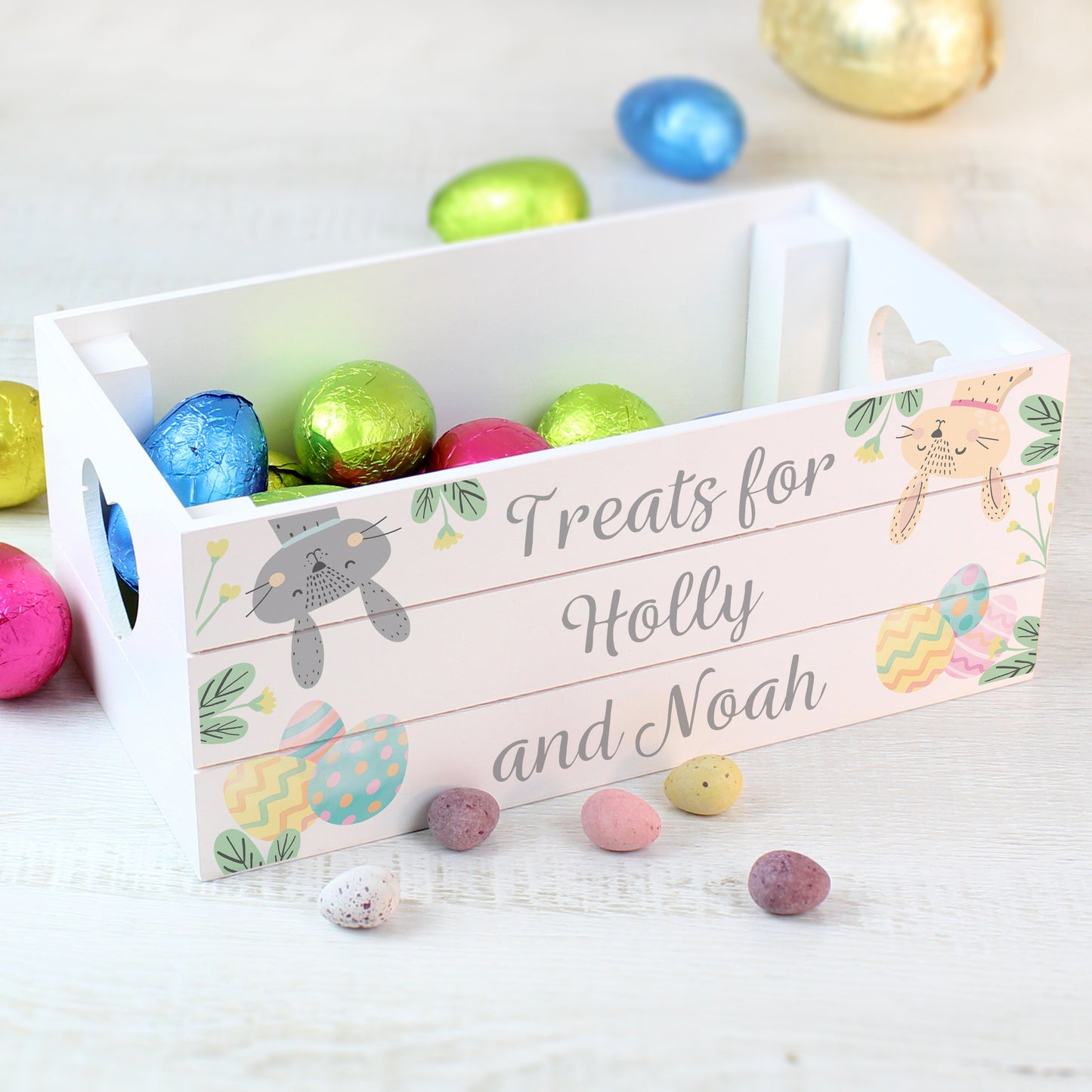 Personalised Easter Egg Hunt Small Wooden Crate