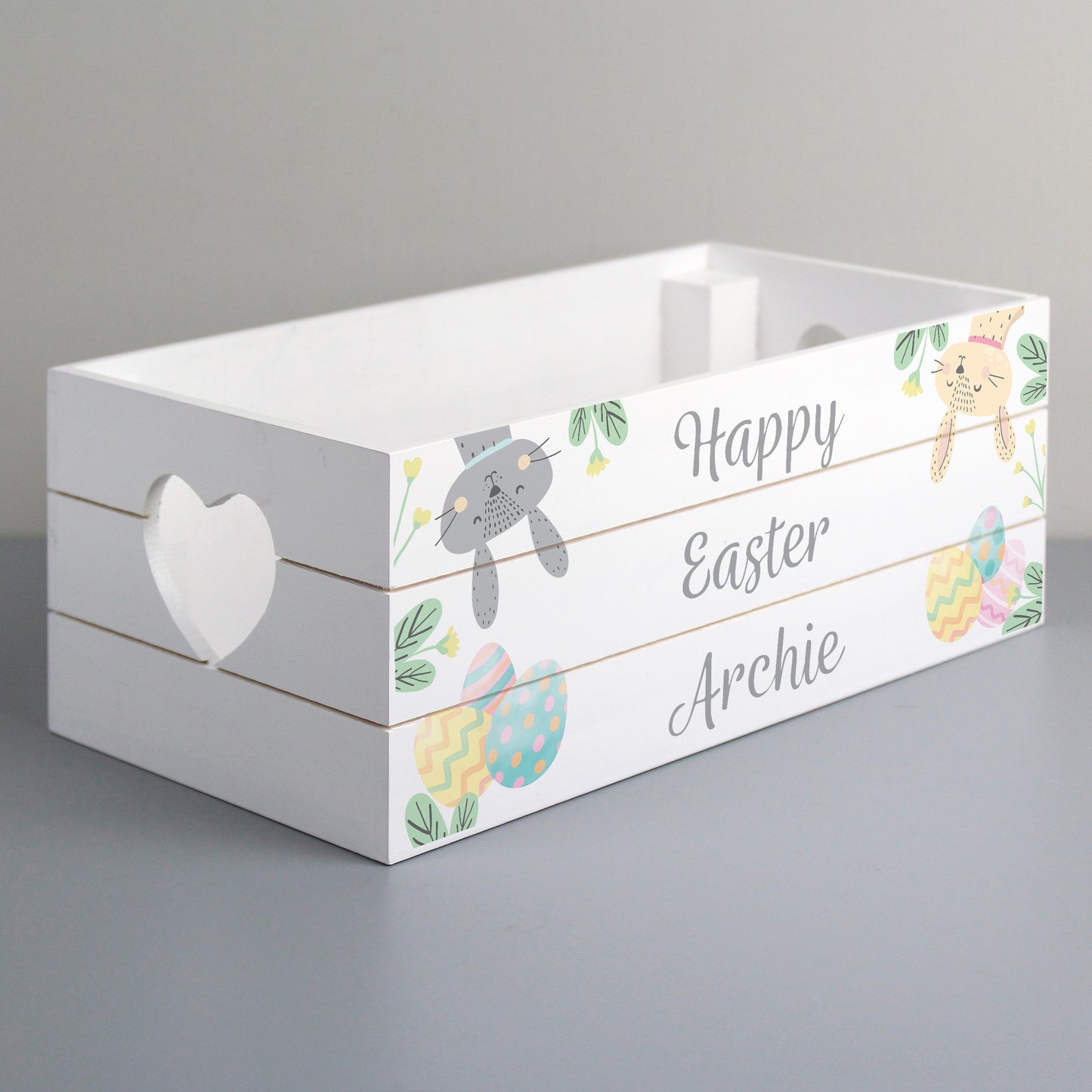 Personalised Easter Egg Hunt Small Wooden Crate