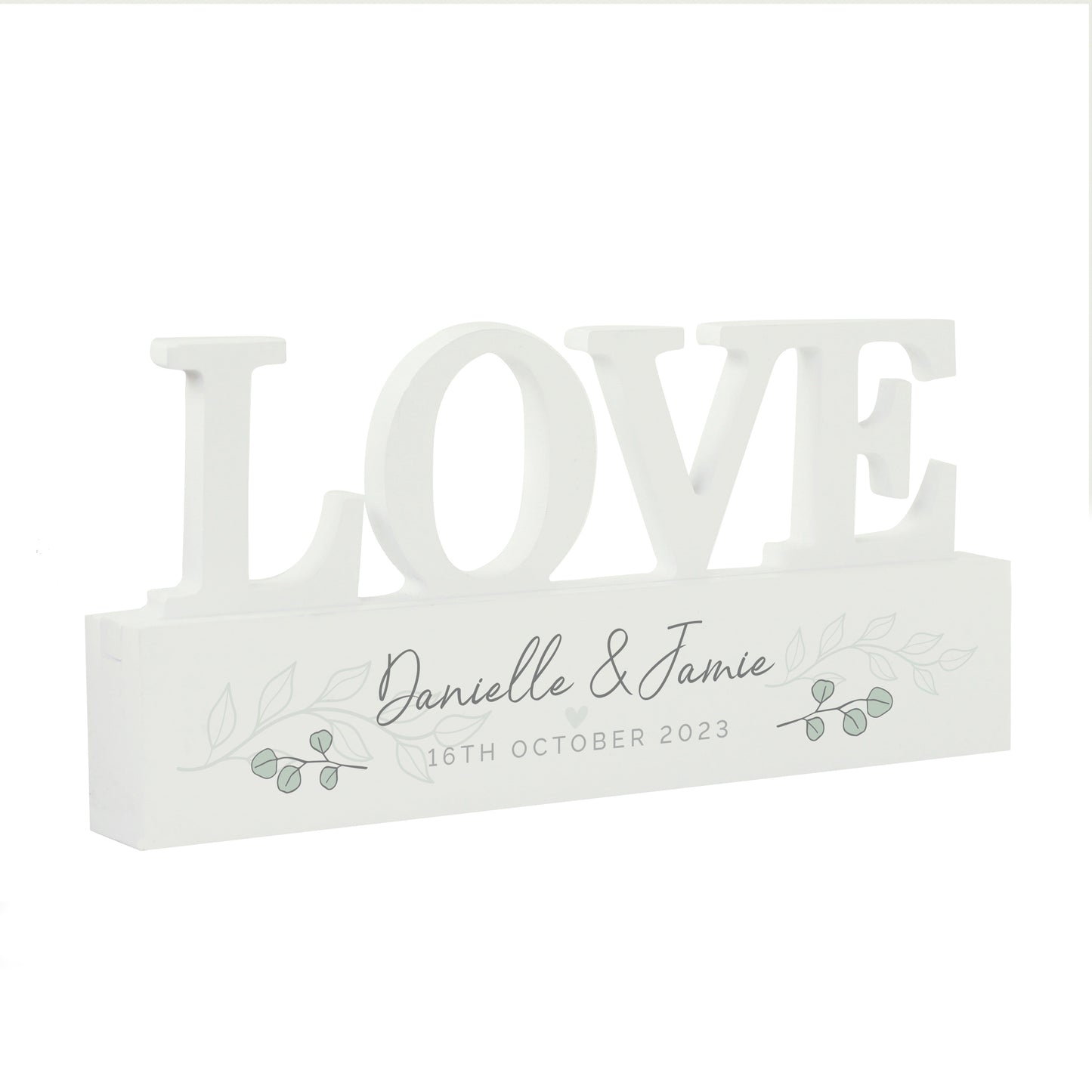 Personalised Botanical Wooden Love Ornament