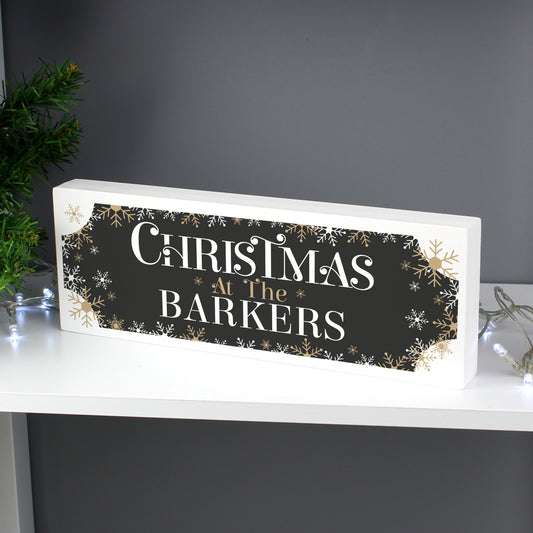 Personalised Family Christmas Wooden Mantel Ornament